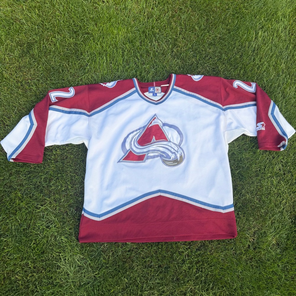 A+ Starter Colorado Avalanche Jersey Mens XL Claude Lemieux 22 White NHL Vintage